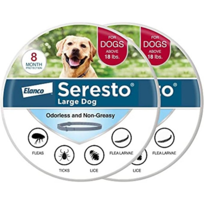 Seresto Large Dog Flea & Tick Collar 2-Pack – 8 Month Vet-Recommended Protection