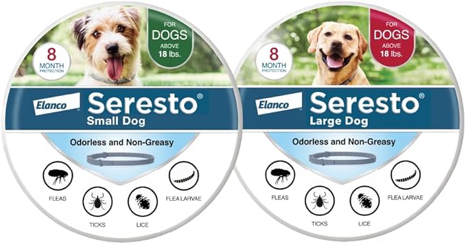 Seresto Large Dog Flea & Tick Collar 2-Pack – 8 Month Vet-Recommended Protection