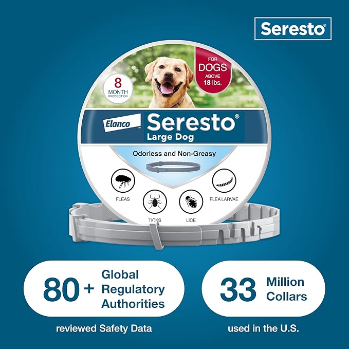 Seresto Small Dog Flea & Tick Collar 2-Pack – 8 Month Vet-Recommended Protection
