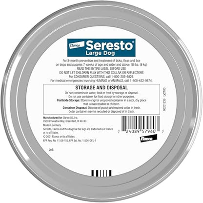 Seresto Large Dog Flea & Tick Collar – 8 Month Vet-Recommended Protection